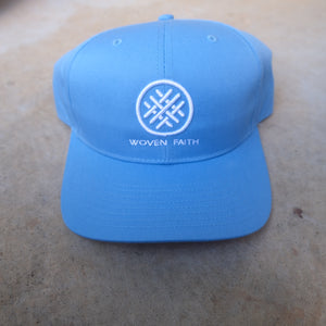 light blue woven faith christian hats