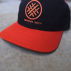 orange woven faith christian hats