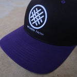 Load image into Gallery viewer, purple and black woven faith christian hats
