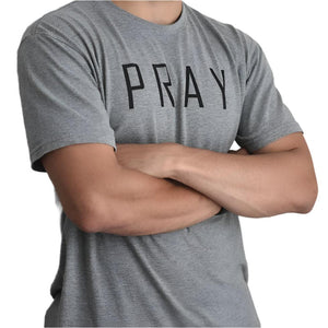 Pray Tee (Heather Grey)-Crew T Shirt-WovenFaith-S-WovenFaith